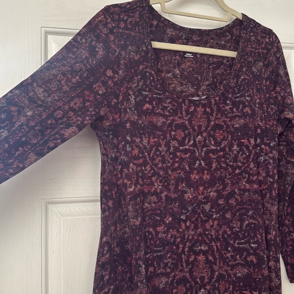 Soft Surroundings Burgundy Long Sleeve Maxi Dress - Picture 3 of 7